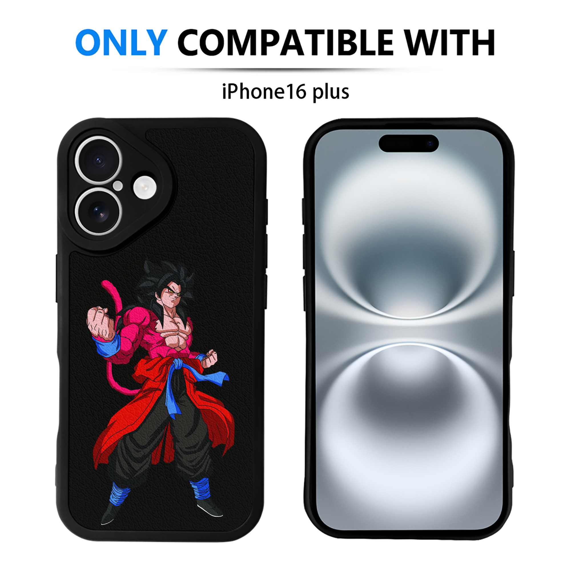 （画像用） ドラゴンボール 孫悟空（そん ごくう）Son Goku カカロット DRAGON BALL Kakarotto 【iPhone 16シリーズ対応】シリコンスマホケース（レザー調） 材質：シリコン